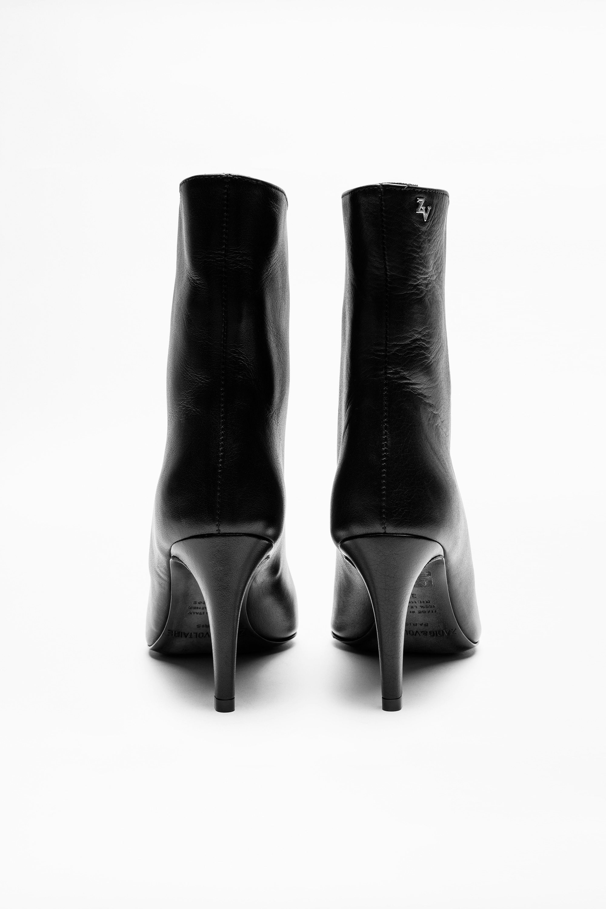 Botines Virgo High Show - Botines negros de piel para mujer